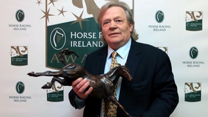 Mouse Morris with his award at the Leopardstown Pavilion