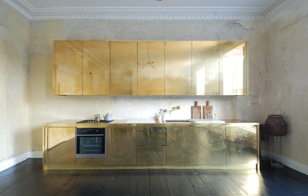 Domestic Interiors Winner: Leinster Road Brass Kitchen by Edward Coveney, Elements of Action