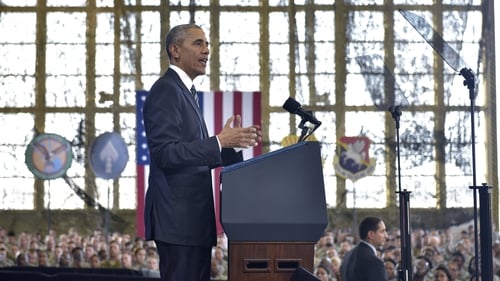 Barack Obama was making a speech at MacDill Air Force Base in Tampa, Florida