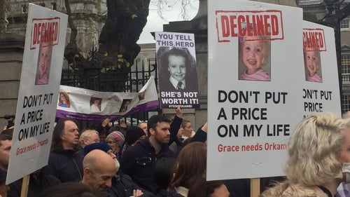 The announcement comes after hundreds of people took part in a protest at Leinster House demanding access to the drug