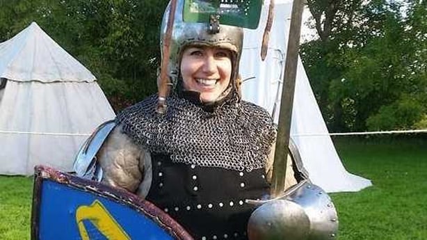 Tara Foster as a medieval knight in Galway