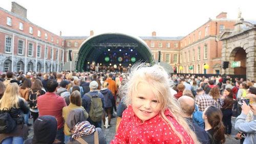Revelers gather for the RTÉ 2016 Culture Night celebrations in Dublin Castle - the new Culture Ireland plan will introduce a Culture Day in 2017