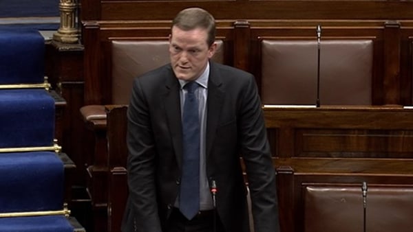 Fine Gael TD Alan Farrell speaking in the Dáil last week