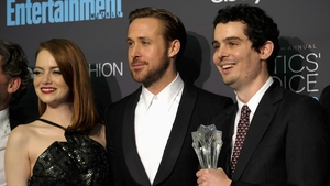 La La Land stars Emma Stone and Ryan Gosling, and director Damien Chazelle