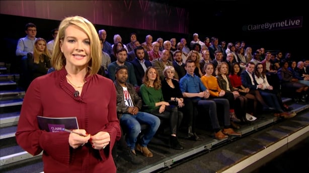 Claire on the RTÉ One Claire Byrne Live set
