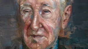 Detail from artist Colm Davidson's portrait of John Montague