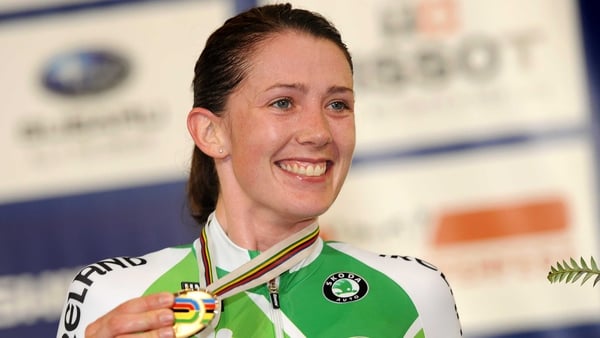 Caroline Ryan with her bronze medal at the 2012 Track Cycling World Championships