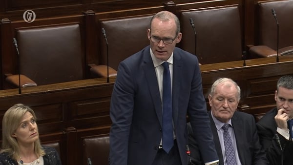 Minister Simon Coveney in the Dáil this evening