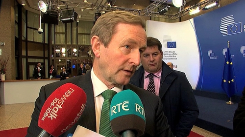 Enda Kenny was speaking following a meeting of EU heads of government