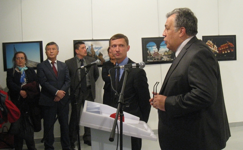 Andrei Karlov was speaking at an art exhibition opening in Ankara when the shooting took place