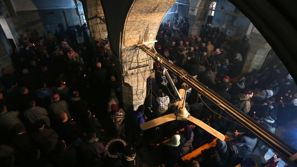 Inside the church