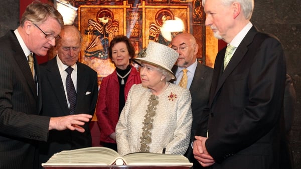 In 2011, Prince Philip, Duke of Edinburgh and Queen Elizabeth II were shown a facsimile of the Book of Kells by the Provost of Trinity College Dublin Dr. John Hegarty.