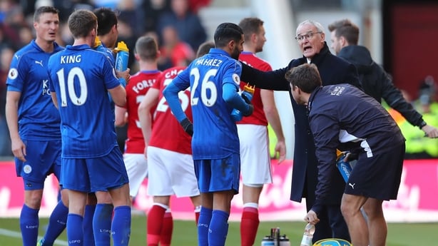 Claudio Raneiri gives instructions to his players