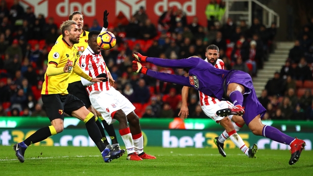 Watford goalkeeper Heurelho Gomes is called into action
