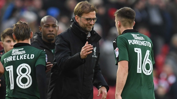 Klopp congratulates Plymouth players