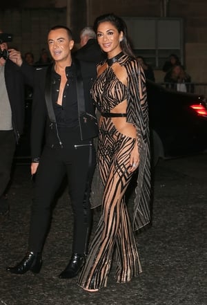 Julien Macdonald and Nicole Scherzinger. Nicole leaves little to the imagination with this daring outfit!