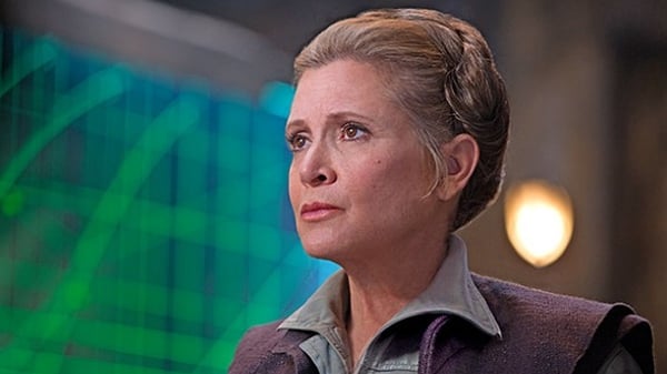 The late Carrie Fisher in 2015's Star Wars: The Force Awakens