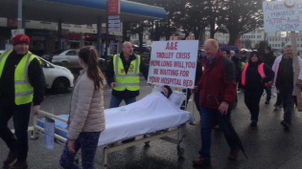 Protesters are calling for action to increase bed capacity at University Hospital Limerick