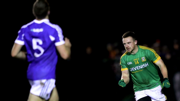 Meath's Kevin Ross celebrates scoring a late penalty