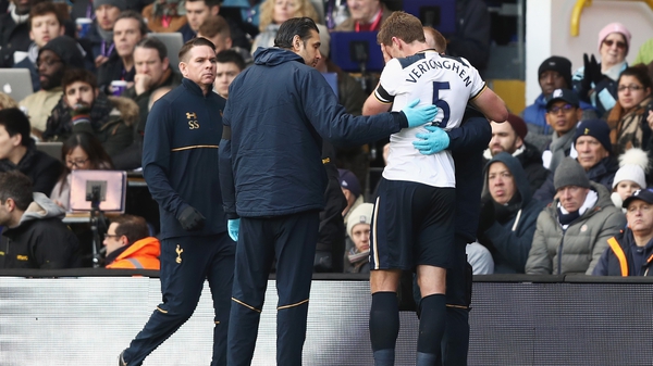 Jan Vertonghen limps out of the game as Spurs beat West Brom in the Premier League