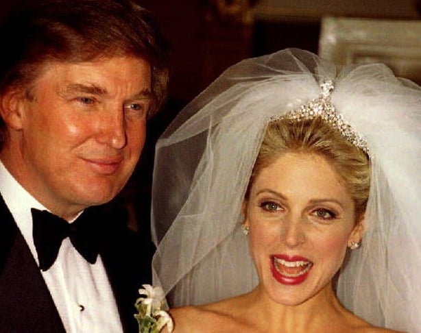 Donald Trump and Marles Maple on their wedding day in 1993