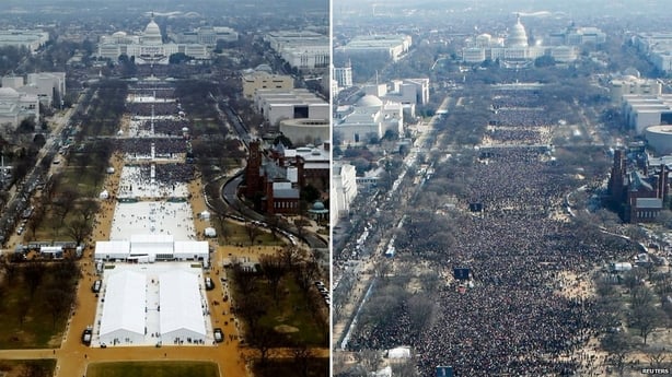 Trump and Obama inaugurations