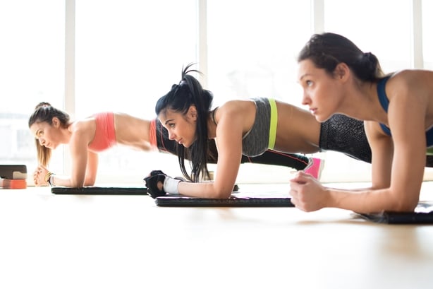 Women taking part in high intensity workout 