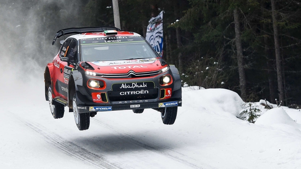 Craig Breen's Citroen soars at Rally Sweden