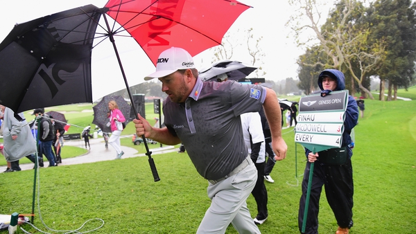 Graeme McDowell posted a one-under-par round before play was suspended