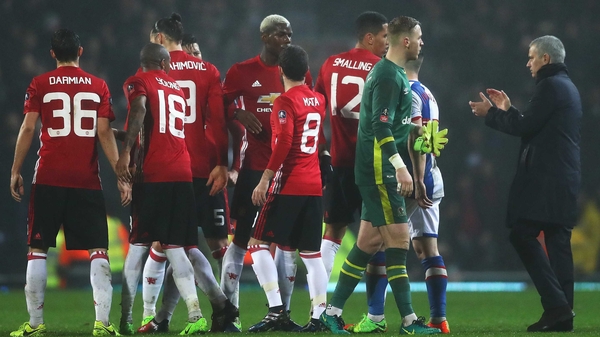 Jose Mourinho congratulates his players