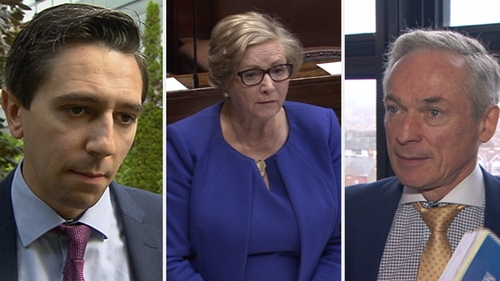 Simon Harris, Frances Fitzgerald and Richard Bruton (L to R)