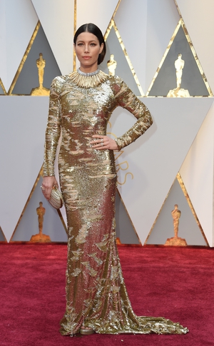 Emma Stone Goes Glam in Gold Givenchy at the Oscars -- See Her Dazzling Red  Carpet Look!