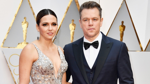 Matt Damon and wife Luciana Barroso on the Oscars red carpet