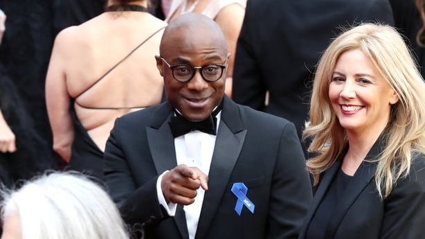 Moonlight director Barry Jenkins was pictured with the ACLU ribbon