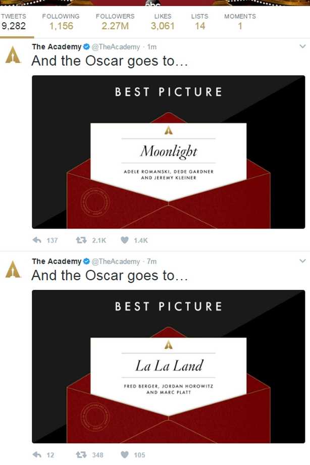 Oscars Still Reeling From Embarrassing Envelope Mix Up