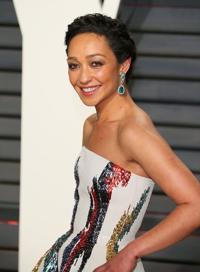 The Oscar nominee looked stunning on the night. Check out those diamond and emerald earrings!
