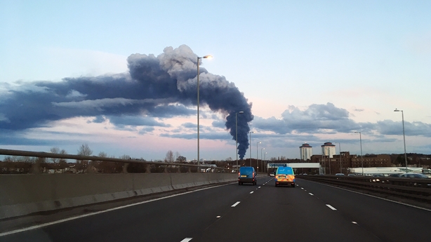 Smoke billows from a huge fire in Glasgow 