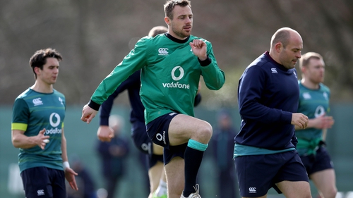 Tommy Bowe training with Ireland this week