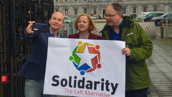 Smile: Solidarity TDs (left to right) Paul Murphy, Ruth Coppinger and Mick Barry introduce the new party