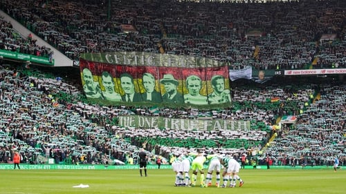 Celtic huddle before the game