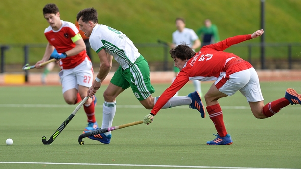 Ireland goalscorer Matthew Nelson goes on the attack