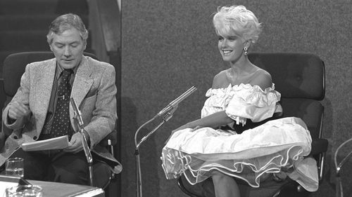 Paula Yates with Gay Byrne on The Late Late Show in 1982