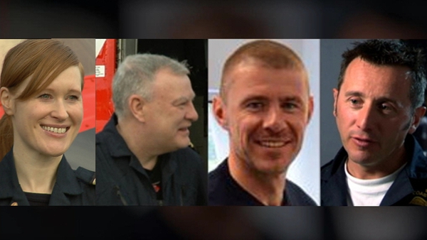 Dara Fitzpatrick (L), Paul Ormsby, Ciarán Smith and Mark Duffy died in the crash off the Mayo coast