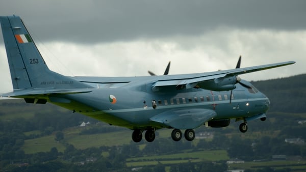 The CASA CN235 fixed wing plane is the only Air Corps plane equipped to conduct top cover operations