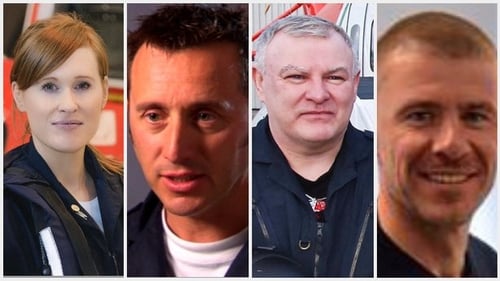 Dara Fitzpatrick (L), Mark Duffy, Paul Ormsby and Ciarán Smith died in the rescue helicopter crash off the Mayo Coast on 14 March last year