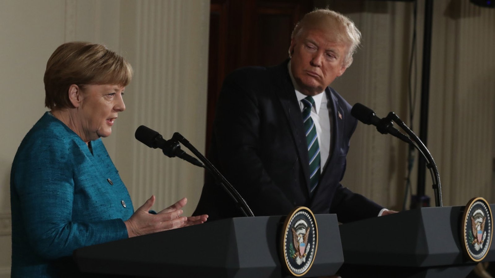 Trump Reiterates Support For NATO During Merkel Visit