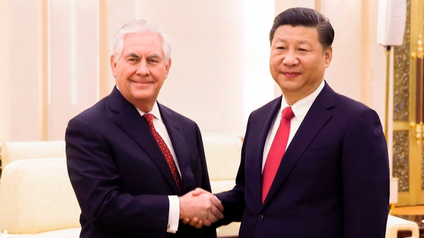 US Secretary of State Rex Tillerson and Chinese President Xi Jinping