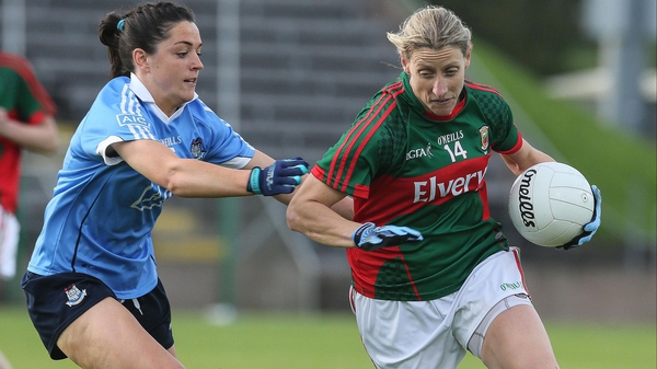 Mayo's Cora Staunton in action against Dublin's Sinead Goldrick last August