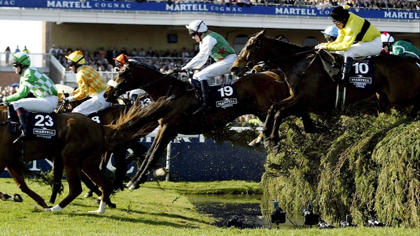 Barry Geraghty and Monty's Pass (19) on the way to Grand National glory in 2003