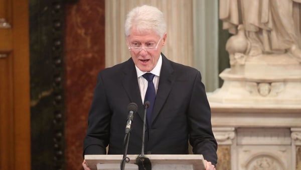 Bill Clinton spoke from the altar during the funeral mass